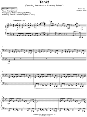 Tank alto sax sheet music